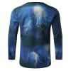 Mens Long Sleeve Shirts for Summer Vintage Graphic Printed T-Shirts V Neck Loose Baggy Big and Tall Casual Tee Shirt Tops A-Dark Blue view 4