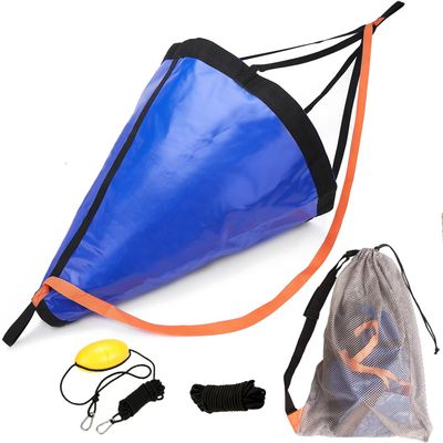 Drift Sock for Fishing Boat, Sea Anchor Drift Control Bag for Kayak, Canoe, Pontoon & Trolling Boats - Water Brake Parachute with Harness Buoy Ball Rope Float & Dump Line (35'' for 16-20ft Boat)