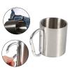 220ml Portable Camping Mug,Stainless Steel Mug,Coffee Mug,Metal Coffee Tea Cup Mug,With Handle for Travel Camping Hiking Outdoor Sports, Stainless Steel Mug,220ml Portable Camping Mug,CofCamping view 2