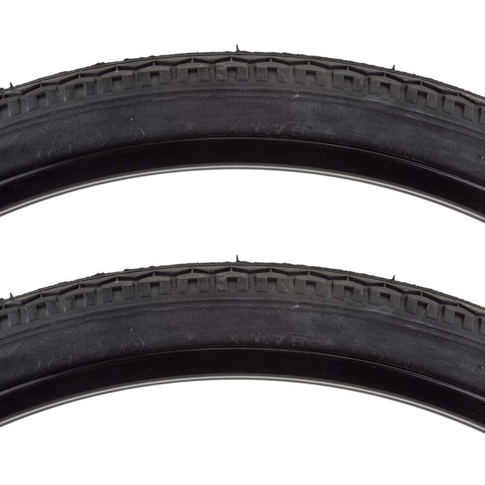 Sunlite K123 Street Hybrid MTB City Black Bike Tire Pair 26 x 1.75