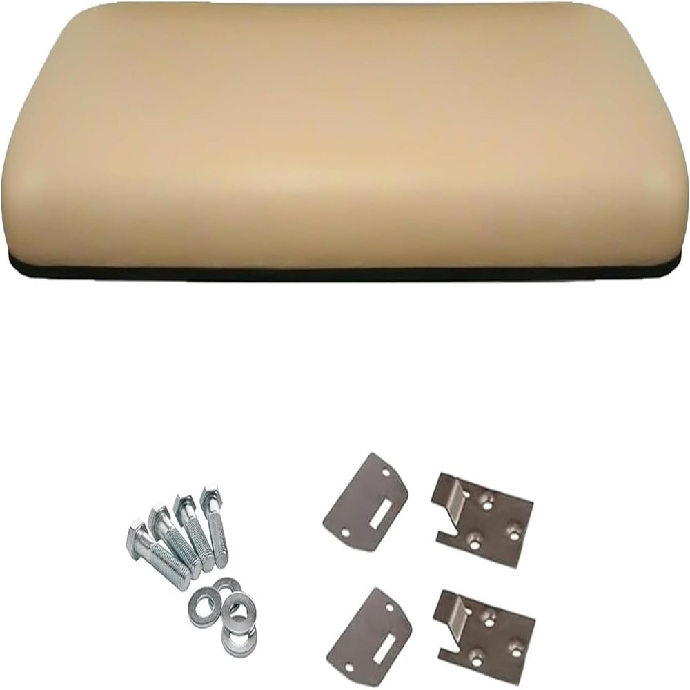 Huskey Parts Company Golf Cart Seat Cushion, Tan Color Front Bottom Seat for EZGO Medalist, TXT 1994 to 2013, Golf Cart Front Seat Replacement with Mounting Hardware & Hinges