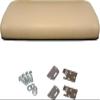Huskey Parts Company Golf Cart Seat Cushion, Tan Color Front Bottom Seat for EZGO Medalist, TXT 1994 to 2013, Golf Cart Front Seat Replacement with Mounting Hardware & Hinges view 1