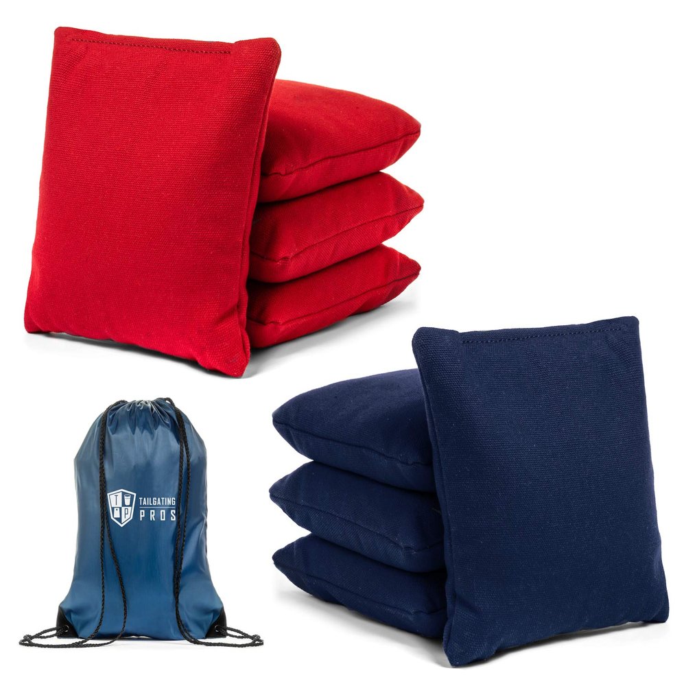 Tailgating Pros Set of 8 Cornhole Bean Bags Made with Regulation Duck Cloth- Choose Corn Filled, All Weather Filled, or Pro Style(Tote Bag Included)