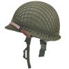 WWII US Army M1 Helmet, WW2 Gear, WW2 Helmet Metal Steel Shell Replica with Net/Canvas Chin Strap/Cat Eye Band view 1