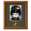 Northern Promotions Marine Corps Graduation Gift  8x10 Display with 5x7 Opening and USMC Emblem  Oak Picture Frame, Dark Gray Mat with Gold Trim - Ideal for Boot Camp Tribute Retirement view 1