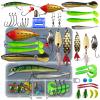 UperUper Fishing Lures Kit Set, Baits Tackle Including Crankbaits, Topwater, Spinnerbaits, Worms, Jigs, Hooks, Tackle Box and More Fishing Gear Lure for Bass Trout view 1