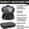 1 Pistol 2 Magazine + Accessories Gun Case | Black Case x Black Foam x Eagle Lid | Doro Waterproof Pistol Storage with Custom Mycasebuilder Foam Insert view 2