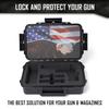1 Pistol 2 Magazine + Accessories Gun Case | Black Case x Black Foam x Eagle Lid | Doro Waterproof Pistol Storage with Custom Mycasebuilder Foam Insert view 4