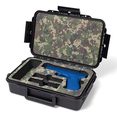 1 Pistol 2 Magazine + Accessories Gun Case | Black Case x Camouflage Foam | Doro Waterproof Pistol Storage with Custom Mycasebuilder Foam Insert