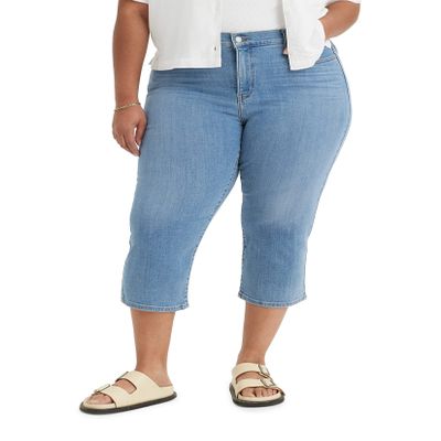 Levi's Women's Plus Size 311 Shaping Capri Jeans, (New) Light Indigo Worn in, 35