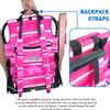 Backpack Beach Chair - 5 Positions and Lays Flat - Deluxe Wood Arm Rests - Cup Holder Storage Pouch on Side - Padded Pillow - Storage Bag on Back - Lightweight Rustproof Aluminum - 2 Pack Pink Stripes view 3