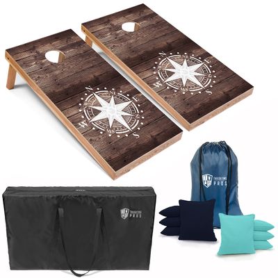 Tailgating Pros Cornhole Boards - 4'x2' Lightweight Cornhole Game- Includes Carrying Case, Set of 8 Corn Hole Bags & Tote