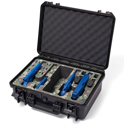 4 Pistol 12 Magazine Doro Gun Case with Custom MyCaseBuilder Foam Insert - Waterproof - Tactical Firearms, Ammunition, and Accessory Holder - Black Case X Camouflage Foam - 18 x 14 x 7 Inches