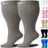Zeta Wear 1 Pair Plus Size Knee-High Compression Socks - Closed Toe, 15-19 mmHg Graduated Support for Women & Men | Wide Calf Fit Up to 26" | Swelling, Varicose Veins, Nurses, Pregnancy, Travel view 1