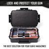 1 Pistol 2 Magazine + Accessories Gun Case | Black Case x American Flag Foam | Doro Waterproof Pistol Storage with Custom Mycasebuilder Foam Insert view 4