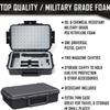 1 Pistol 2 Magazine + Accessories Gun Case | Black Case x Diamond Plate Foam | Doro Waterproof Pistol Storage with Custom Mycasebuilder Foam Insert view 2