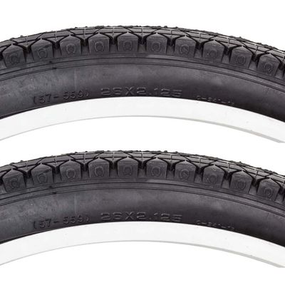Sunlite CST241 Urban Beach Cruiser Hybrid Street Black Bike Tire Pair 26x2.125, (Cruiser CST241)
