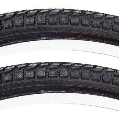 Sunlite Komfort Hybrid Street City Black Wire Bead Bike Tire Pair 26 x 1.95