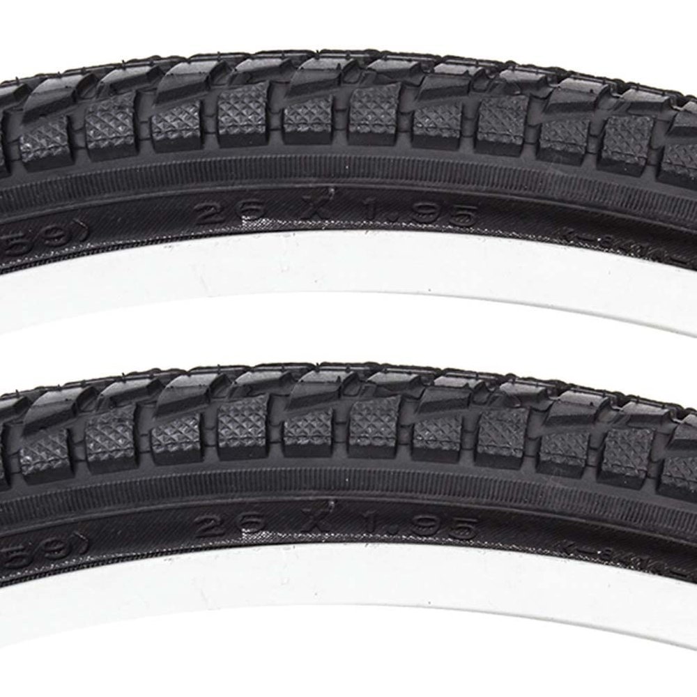 Sunlite Komfort Hybrid Street City Black Wire Bead Bike Tire Pair 26 x 1.95