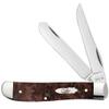 Case XX WR POCKET KNIFE MINI TRAPPER - BROWN MAPLE BURL WOOD, ITEM 64062, LENGTH CLOSED 3 1/2 INCH (7207 SS) view 1