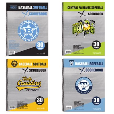 Score It Right - Customized Big Blue Baseball/Softball Scorebook  Premium Score Keeping Book  16 Player - 30 Game Scorebook with Pitch Count, Individual Player Stats, Batting Average Chart