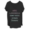 Disney Women's Princess Icons Junior's Plus Short Sleeve Tee Shirt, Black, 1X view 1
