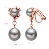 Acefeel Clip On Earring For Women White Pearl Non Pierced Clip Earrings view 2