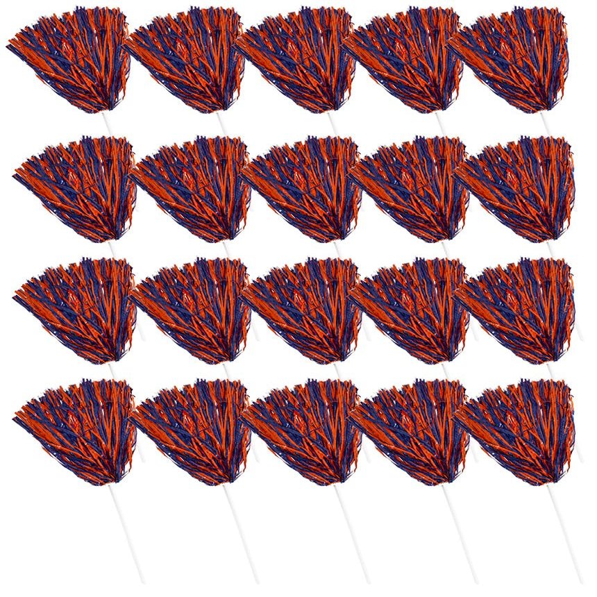 Anderson's Premium Royal Blue and Orange School Spirit Shakers, Cheerleader Pom Poms, Sports Fan, Football, Basketball, Homecoming, Squad, Team, Party, Dance Club, Performance, Celebration Pack of 20