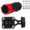 GaiRen 2 Pin 50Amp Trolling Motor Plug Receptacle Set, 12/24/36/48 Volt Marine Boat Power Waterproof IP67 Connector Trolling Boat Plug for Trolling Motors Compatible with 6/8 AWG Wire Red view 1