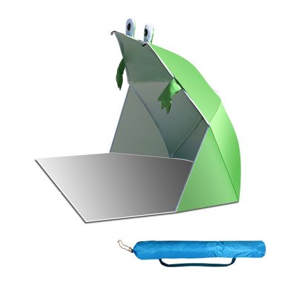 RTYUIO Pop Up Tent, Camping Tent Beach Camping Tent Foldable Outdoor Lightweight Waterproof Tent as Sun Shelter Family and Dog on Garden Beach with Storage Bag, Windproof Nails (Color : Green)