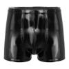 Freebily Men's Wet Look Latex PVC Leather Shorts Bulge Pouch Boxer Brief Clubwear Hot Pants Black&Wetlook Large view 1