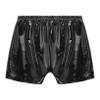 Freebily Men's Wet Look Latex PVC Leather Shorts Bulge Pouch Boxer Brief Clubwear Hot Pants Black&Wetlook Large view 4