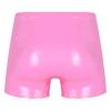 Freebily Men's Wet Look Latex PVC Leather Shorts Bulge Pouch Boxer Brief Clubwear Hot Pants Hot Pink Medium view 2