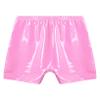 Freebily Men's Wet Look Latex PVC Leather Shorts Bulge Pouch Boxer Brief Clubwear Hot Pants Hot Pink Medium view 4