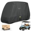 10L0L Golf Cart Covers Universal Fits for Yamaha EZGO Club Car Lifted 2+2/4 Passengers Golf Cart, 600D Waterproof Windproof Sunproof Outdoor Polyester Full Cover with 3-Zipper Doors (Black)