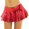 Sxiwei Woman's Shiny School Girls Mini Skirt Ruffled Metallic Skater Club Party Pleated A-line Flared Dress Red X-Large view 1