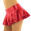 Sxiwei Woman's Shiny School Girls Mini Skirt Ruffled Metallic Skater Club Party Pleated A-line Flared Dress Red X-Large view 3