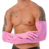 ACSUSS Mens Sexy Lace Thin Transparent Full Finger Long Gloves Seamless High Elasticity Stocking Gloves Pink One Size view 2
