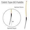Z&J SPORT Outrigger Canoe Paddle Wooden Shaft, Tahiti Style Hybrid OC Paddle with T-Handle, Durable OC Paddle for Waka AMA, vaa, Bent Shaft & 12 Degree Blade Hui,51" view 3