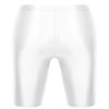 QinCiao Men's Shiny Compression Shorts Quick Dry Sports Tight Shorts Soft Running Pants Swimwear White Large view 4