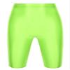 QinCiao Men's Shiny Compression Shorts Quick Dry Sports Tight Shorts Soft Running Pants Swimwear Fluorescent Green Large view 3