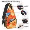 Sling Bag, Orange Hawaiian print Crossbody Sling Backpack for Casual Shoulder Women & Men, Black view 4