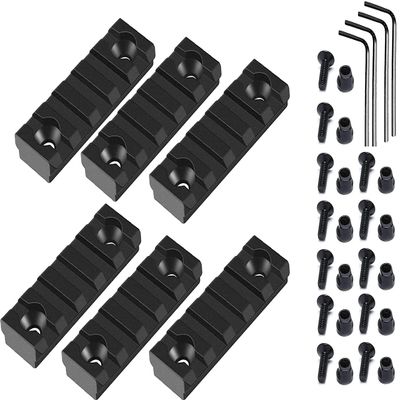 Gotical 5 Slots Aluminum Key mod Rail Section for Key mod Five Slots Key mod Rail Picatinnii Rail Section (Pack of 3-6 PCS 5 Slots)