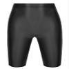 QinCiao Men's Shiny Compression Shorts Quick Dry Sports Tight Shorts Soft Running Pants Swimwear Black Large view 3