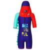 Yihuimin Boys Kids Shark Zipper Back One Piece Shorty Wetsuit with Sun Hat Beach Bathing Suit Red&Navy Blue 4-5 Years view 2
