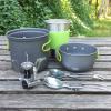 5PCs Outdoor Camping Cookware Camping Stove Cooking Utensils Non-Stick Pot Portable Lightweight Picnic Stove Set for Hiking Backpack view 3