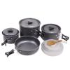 Camping Cookware 12PCs Nonstick Lightweight Pots Pans with Plates Bowls Mesh Bag for Backpacking Hiking Picnic Outdoor Supplies