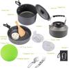 12PCs Camping Cookware Non-Stick Lightweight Pot Pan Kettle Set with Bowls Plates Forks Spoons Combination for Backpacking Outdoor Picnic,Orange view 2