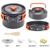 15PCS Camping Cookware Mess Kit 4-5 Person Campfire Outdoor Hiking Backpacking Picnic Cooking Stainless Steel Pot Pan Bowl Spoon Set view 3