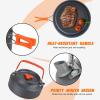 15PCS Camping Cookware Mess Kit 4-5 Person Campfire Outdoor Hiking Backpacking Picnic Cooking Stainless Steel Pot Pan Bowl Spoon Set view 4